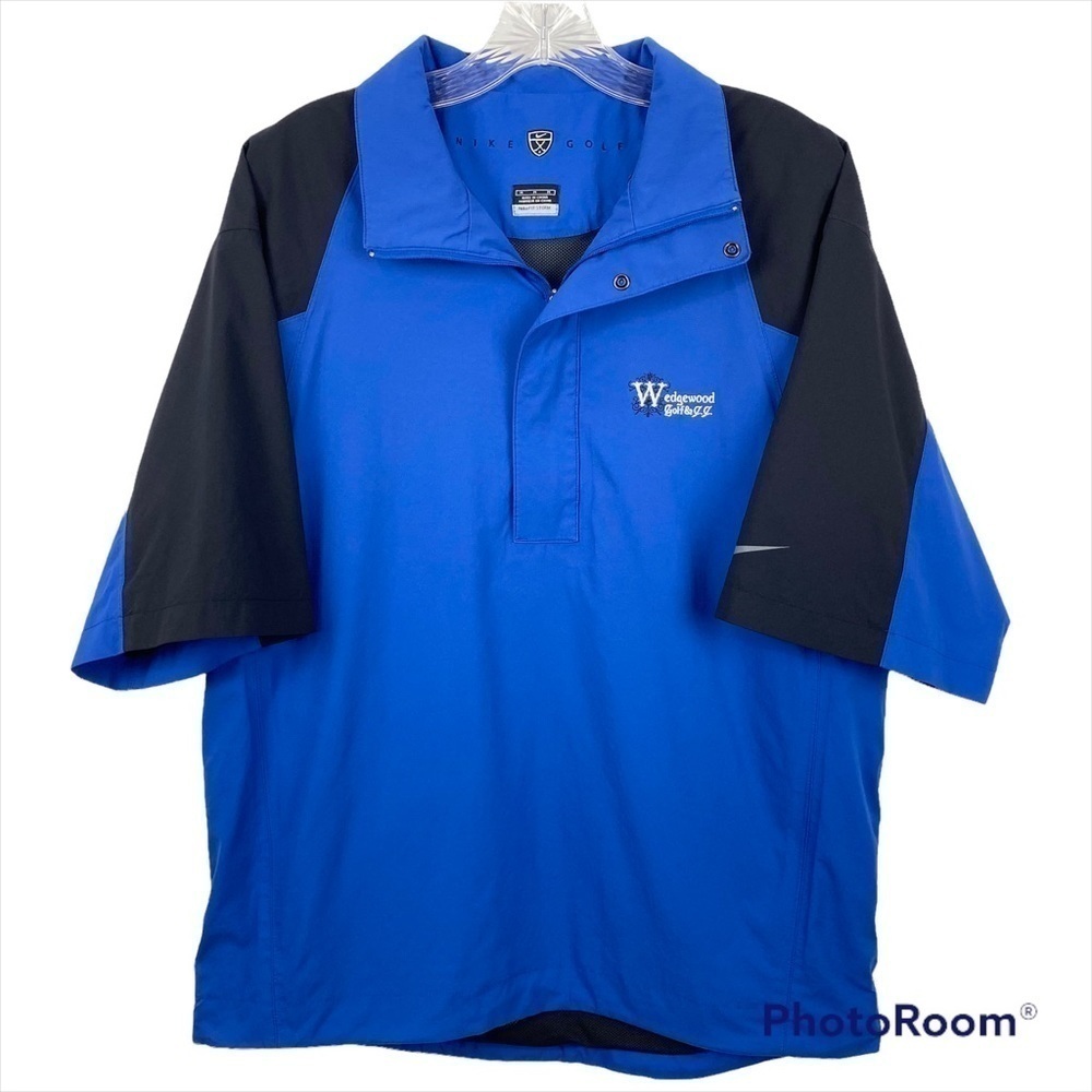 Nike Golf Storm Fit Men's Blue & Black S/S 1/4 Zip Windbreaker Size Medium